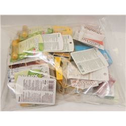 BAG OF ASSORTED ORAL AND LIP CARE PRODUCTS.