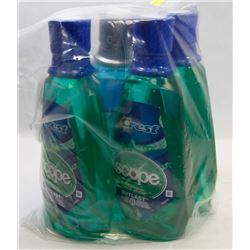 BAG OF 4 ASSORTED MOUTH WASH.