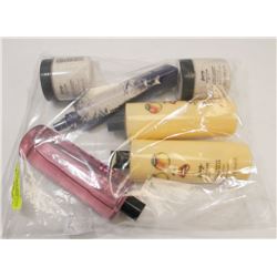 BAG OF ASSORTED BEAUTY PRODUCTS INCL BUBBLE BATH.