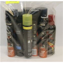 BAG OF ASSORTED HAIR CARE PRODUCTS.