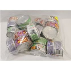 BAG OF ASSORTED CANNED CAT FOOD.