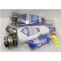 BAG OF ASSORTED INCL MOUTH WASH AND MOLDING PASTE.
