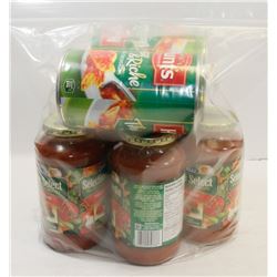 BAG OF ASSORTED PASTA SAUCES.