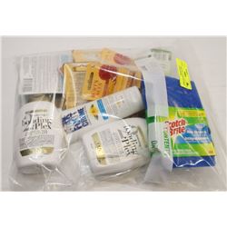 BAG OF MISC INCL HAIR AND SKIN PRODUCTS AND MORE.