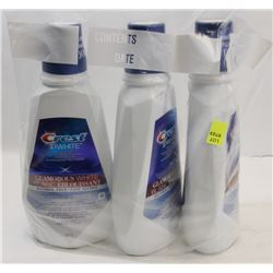 BAG 3 OF CREST 3D WHITENING MOUTH WASH.