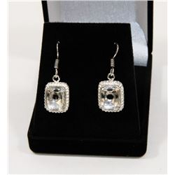 #86-WHITE TOPAZ GEMSTONE EARRING