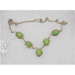 #95-GREEN TURQUOISE GEMSTONE NECKLACE