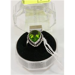#76-GREEN PERIDOT GEMSTONE RING