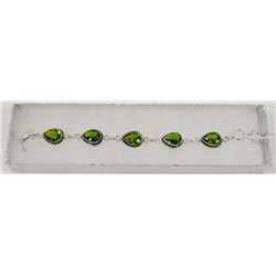 #77-GREEN PERIDOT GEMSTONE BRACELET