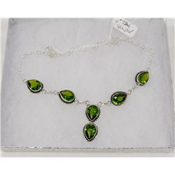 #78-GREEN PERIDOT GEMSTONE NECKLACE