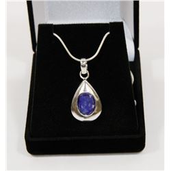 #60-NATURAL BLUE SAPPHIRE GEMSTONE PENDANT