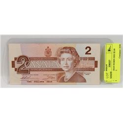1986 CANADIAN ROBIN EBX $2.00 BANKNOTE