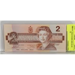 1986 CANADIAN ROBIN BRX $2.00 BANKNOTE