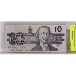 1986 CANADIAN BEF PREFIX 10 DOLLAR BANKNOTE.