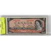 Image 1 : 1954 CANADIAN 2 DOLLAR BANKNOTE.