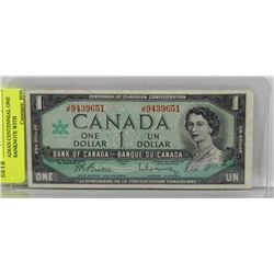 1967 CANADIAN CENTENNIAL ONE DOLLAR BANKNOTE WITH