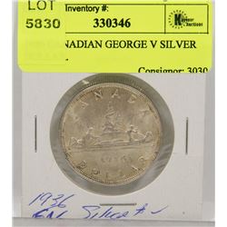 1936 CANADIAN GEORGE V SILVER DOLLAR.