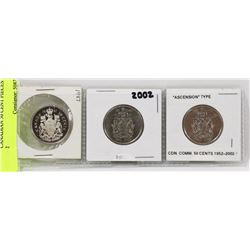 LOT OF 3 CANADIAN 50 CENT PIECES INCL. 2002