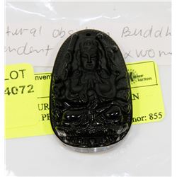 #92- NATURAL BLACK OBSIDIAN BUDDHA PENDENT