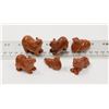 Image 1 : 6 SUN STONE ASSORTED CRYSTAL CARVED ANIMALS.