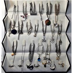 1) LEATHER TRAVELLING JEWELER ROLL AND