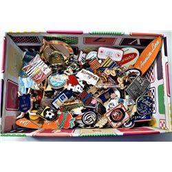 2)  BOX CONTAINING 138 LAPEL PINS
