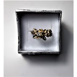 6)  GOLD TONE & CLEAR AUSTRIAN CRYSTAL