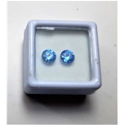 11)  LOT OF 2 MATCHED ROUND OCEAN BLUE