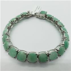 5) STERLING SILVER EMERALD BRACELET