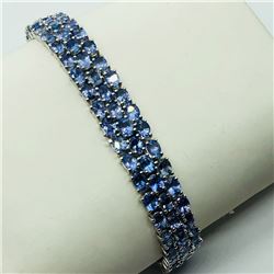 10) STERLING SILVER TANZANITE BRACELET
