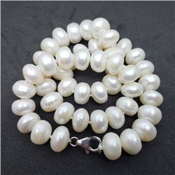 17) STERLING SILVER FRESHWATER PEARL NECKLACE