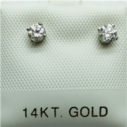 20) 14K WHITE GOLD DIAMOND EARRINGS