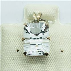 24) STERLING SILVER WHITE QUARTZ PENDANT
