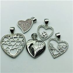 38) LOT OF 5 STERLING SILVER PENDANT