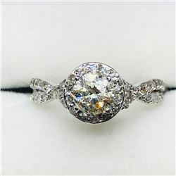 44) 10K WHITE GOLD DIAMOND RING
