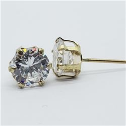 45) 10K YELLOW GOLD CUBIC ZIRCONIA EARRINGS