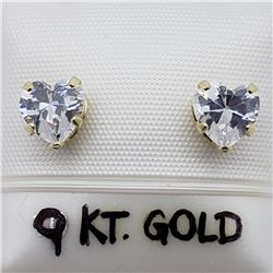 49) 9K YELLOW GOLD CUBIC ZIRCONIA EARRINGS