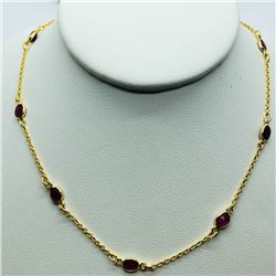 52) GOLD PLATED STERLING SILVER RUBY NECKLACE
