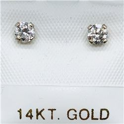 54) 14K WHITE GOLD DIAMOND EARRINGS