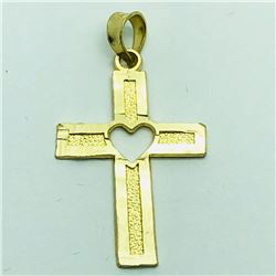 59) 10K YELLOW GOLD CROSS SHAPED PENDANT