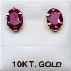 68) 10K YELLOW GOLD RUBY EARRINGS