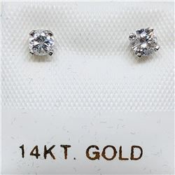 72) 14K WHITE GOLD DIAMOND EARRINGS