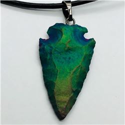 77) BISMUTH ARROW HEAD W/ FASHION CORD NECKLACE