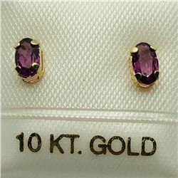 81) 10K YELLOW GOLD GARNET EARRINGS
