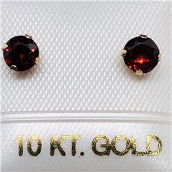 84) 10K YELLOW GOLD GARNET EARRINGS