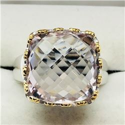 86) BRASS PINK AMETHYST RING