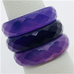 92) LOT OF 3 AGATE ETERNITY RING