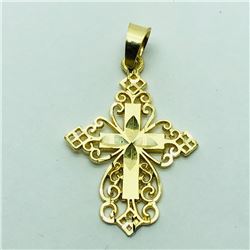 95) 10K YELLOW GOLD CROSS SHAPED PENDANT