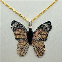 101) BUTTERFLY SHAPED NATURAL LEAF NECKLACE