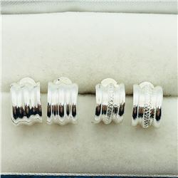 107) 2 PAIRS OF STERLING SILVER EARRINGS